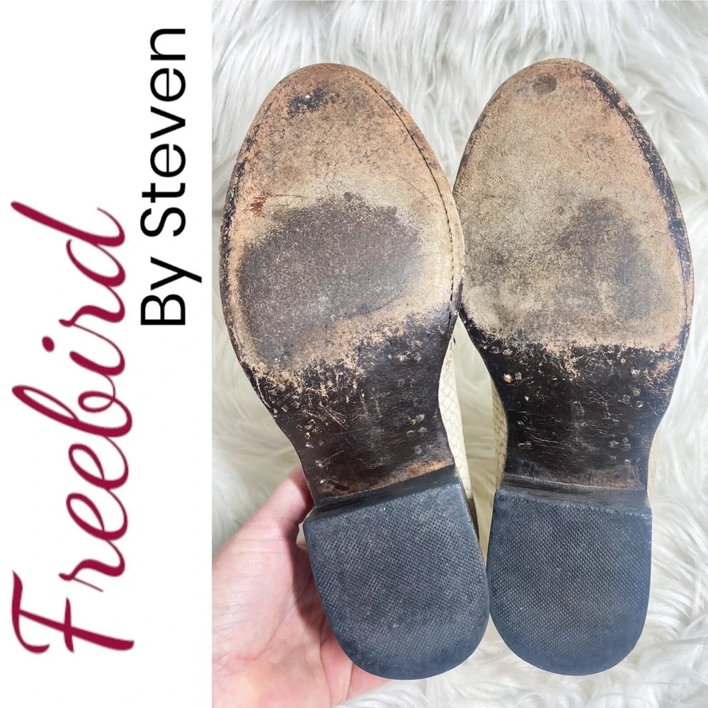 Freebird by Steven Lasso Leather‎ Snakeskin Chelsea Western Booties Women's 6